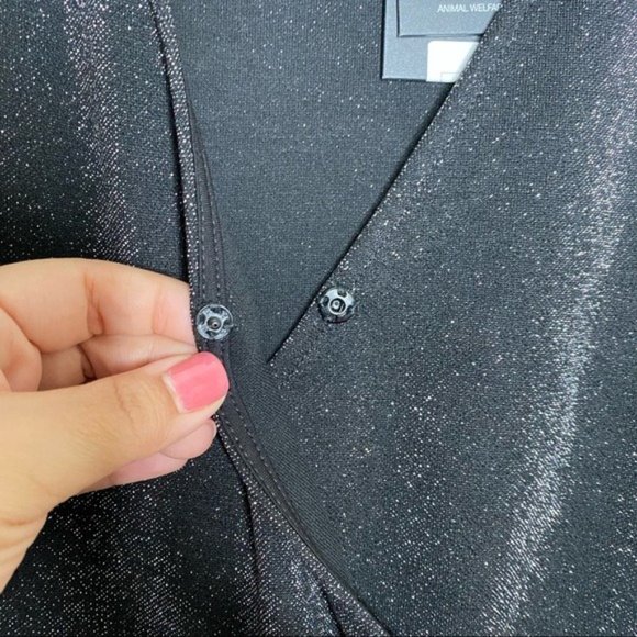 NWT n:Philanthropy Fire Sparkle Long-Sleeve Romper in Black - Picture 7 of 15